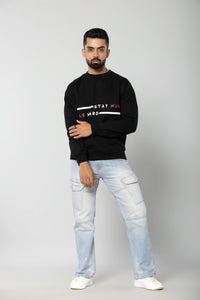 STAY HUMBLE HUSTLE HARD - BLACK - Regular Fit Sweatshirt