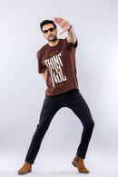 MAKE THINGS HAPPEN - BROWN - Oversized T-Shirt