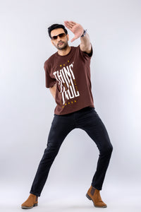 MAKE THINGS HAPPEN - BROWN - Oversized T-Shirt