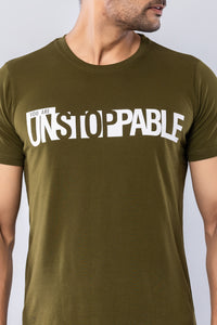 YOU ARE UNSTOPPABLE - MILITARY GREEN - Regular Fit T-Shirt