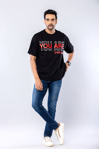 YOU ARE ENOUGH - BLACK - Oversized T-Shirt