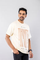 MAKE THINGS HAPPEN - OFF WHITE - Oversized T-Shirt