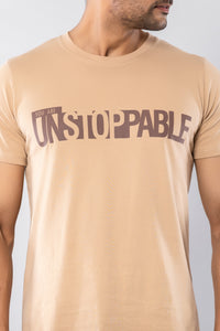 YOU ARE UNSTOPPABLE - BEIGE - Regular Fit T-Shirt