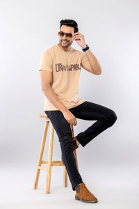 YOU ARE UNSTOPPABLE - BEIGE - Regular Fit T-Shirt