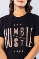STAY HUMBLE HUSTLE HARD -  BLACK - Regular Fit T-Shirt