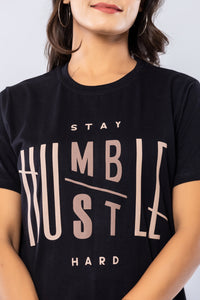 STAY HUMBLE HUSTLE HARD -  BLACK - Regular Fit T-Shirt