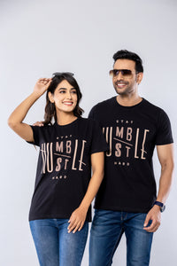 STAY HUMBLE HUSTLE HARD -  BLACK - Regular Fit T-Shirt