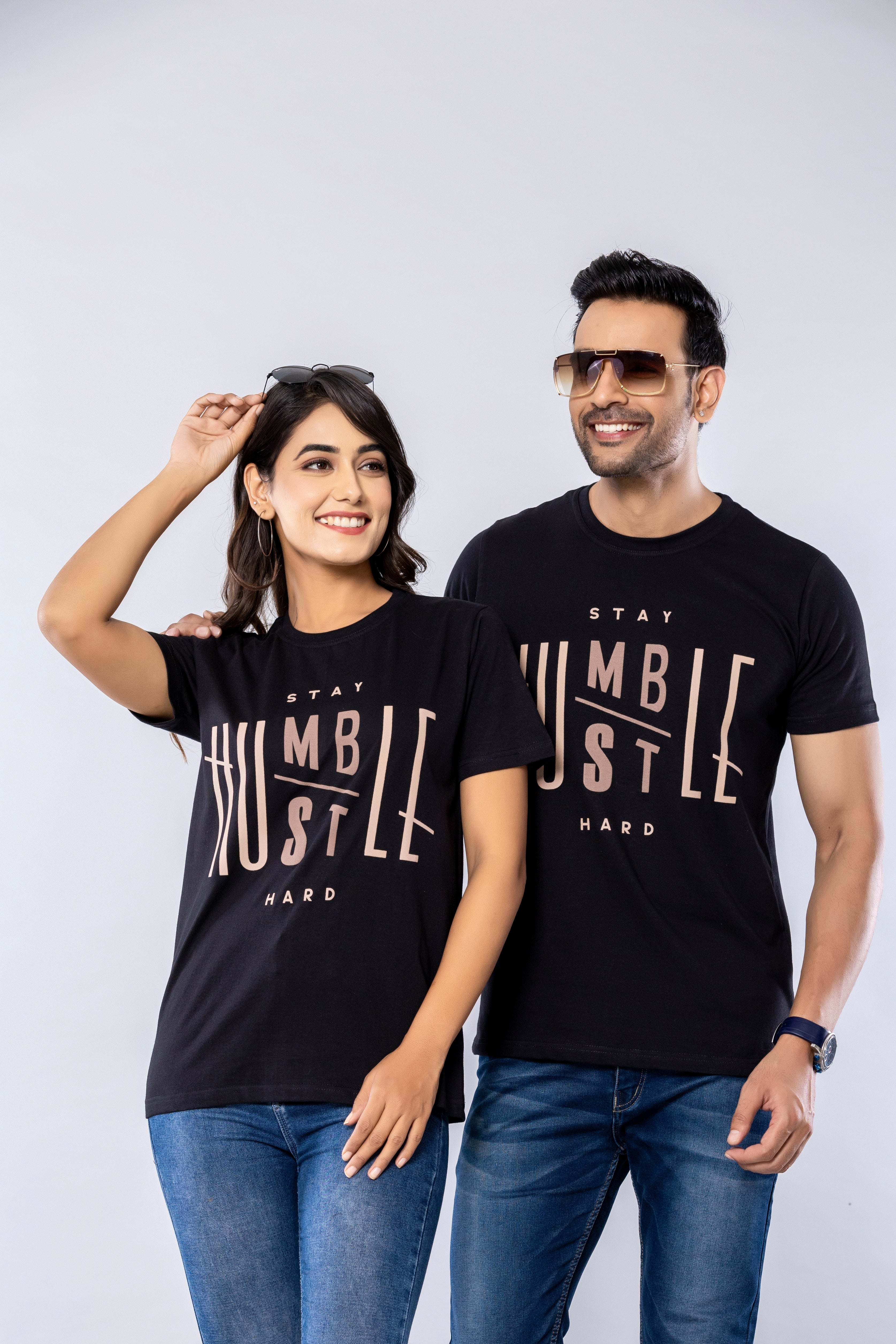 STAY HUMBLE HUSTLE HARD -  BLACK - Regular Fit T-Shirt