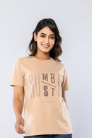 STAY HUMBLE HUSTLE HARD - BEIGE - Regular Fit T-Shirt