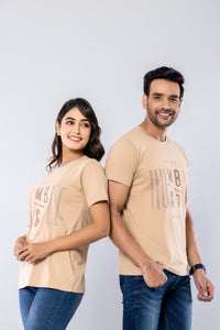 STAY HUMBLE HUSTLE HARD - BEIGE - Regular Fit T-Shirt