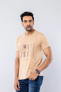 STAY HUMBLE HUSTLE HARD - BEIGE - Regular Fit T-Shirt