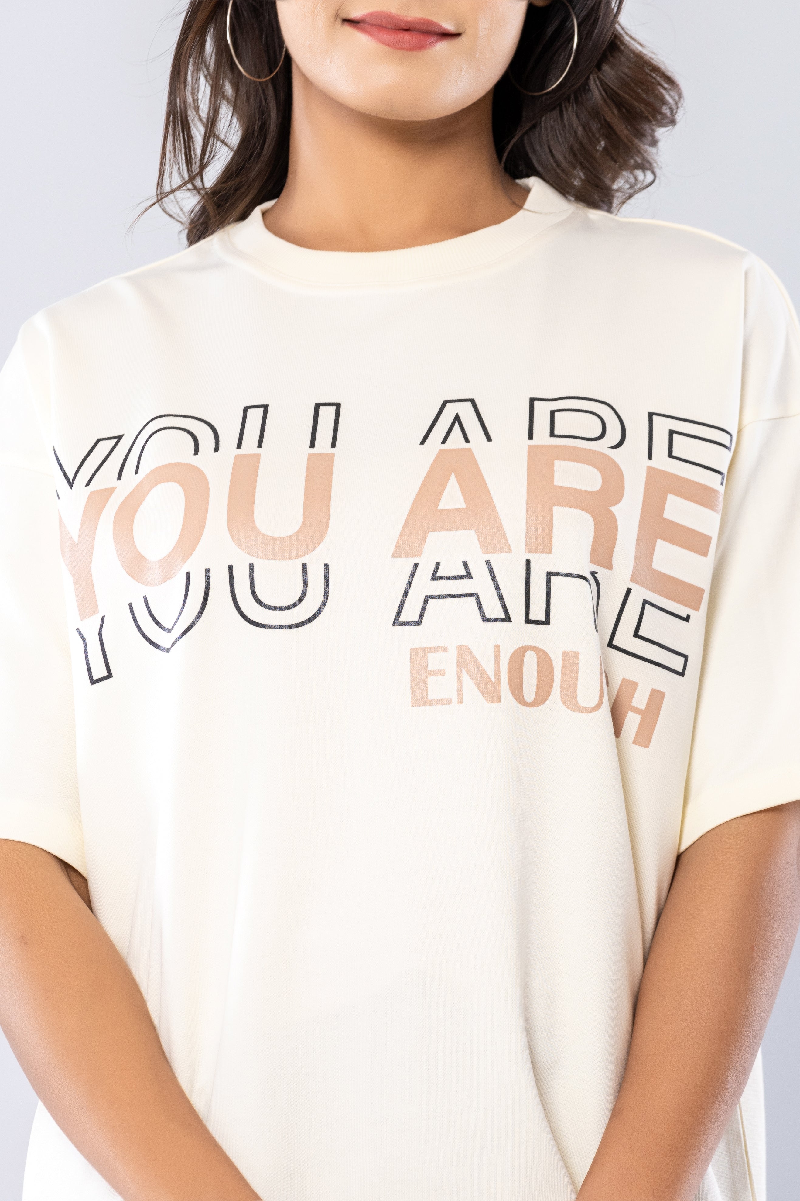 YOU ARE ENOUGH - OFF WHITE - Oversized T-Shirt