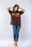 YOU ARE ENOUGH - BROWN - Oversized T-Shirt