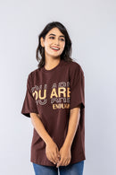 YOU ARE ENOUGH - BROWN - Oversized T-Shirt