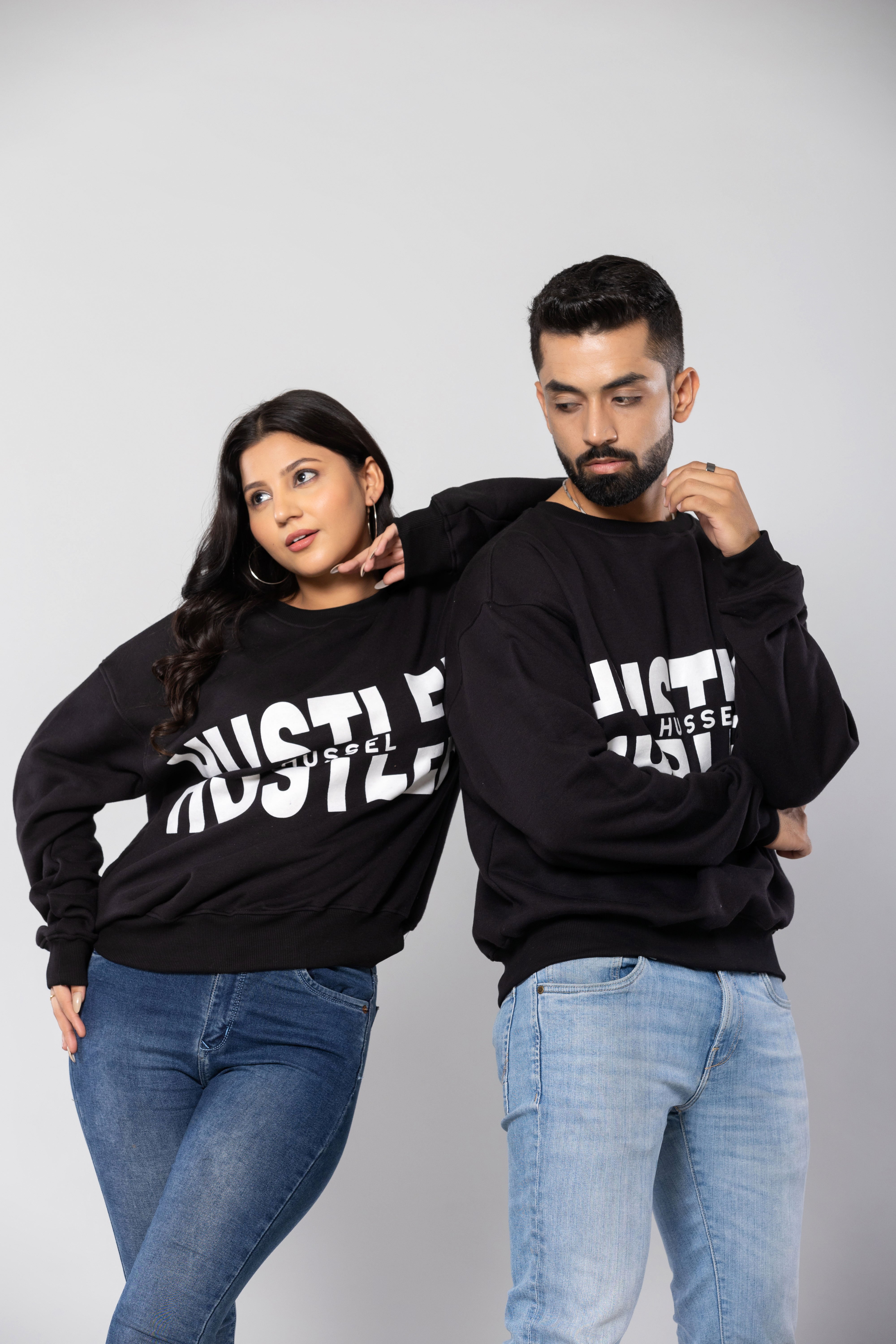 HUSTLER-HUSSEL - BLACK - Oversized Sweatshirt