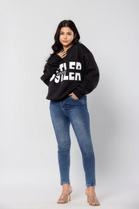 HUSTLER-HUSSEL - BLACK - Oversized Sweatshirt