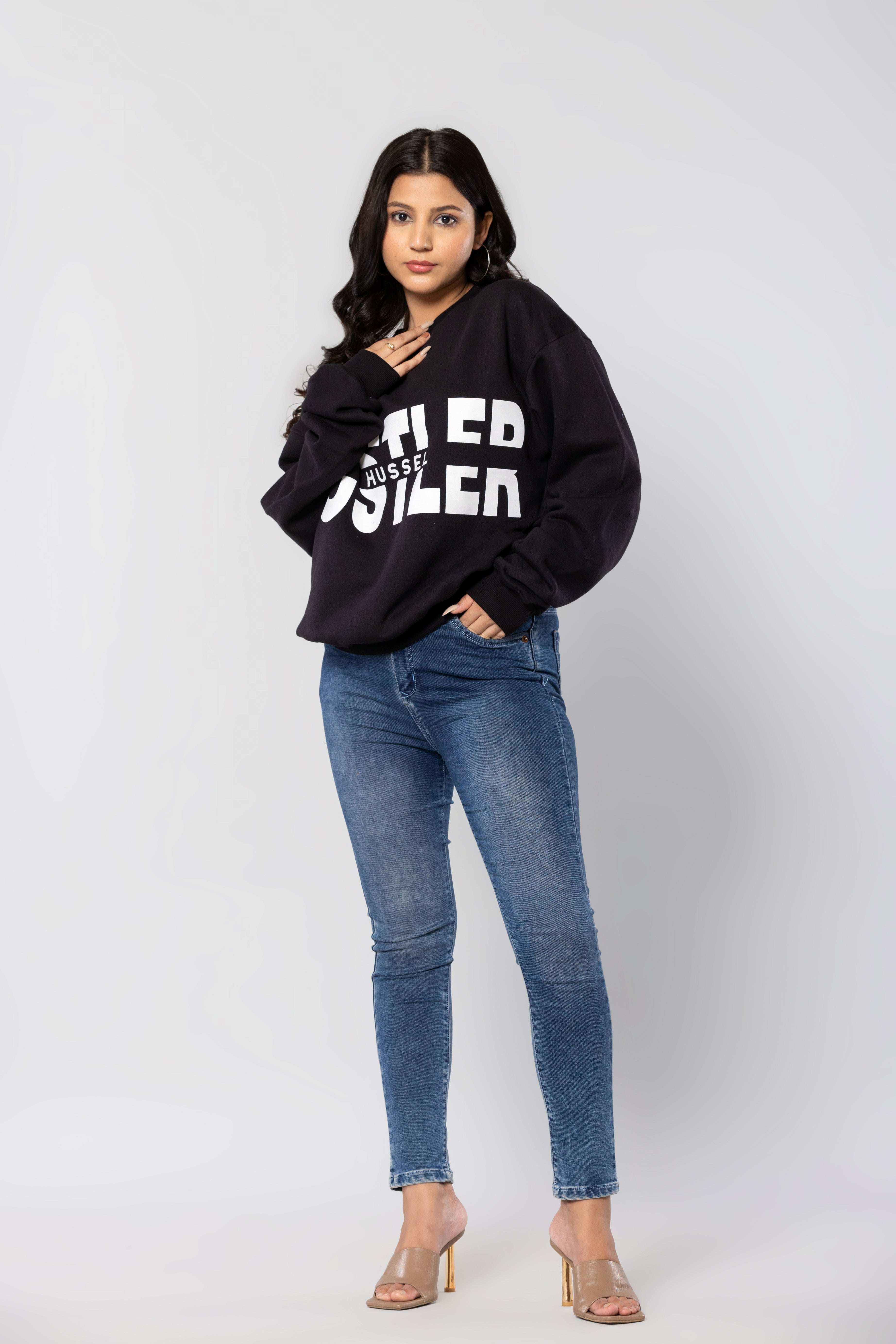 HUSTLER-HUSSEL - BLACK - Oversized Sweatshirt