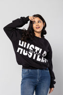 HUSTLER-HUSSEL - BLACK - Oversized Sweatshirt