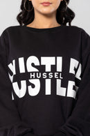HUSTLER-HUSSEL - BLACK - Oversized Sweatshirt