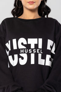 HUSTLER-HUSSEL - BLACK - Oversized Sweatshirt