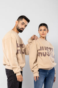 HUSTLER-HUSSEL - BEIGE - Oversized Sweatshirt