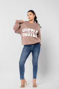 HUSTLER-HUSSEL - MUSHROOM - Oversized Sweatshirt