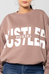 HUSTLER-HUSSEL - MUSHROOM - Oversized Sweatshirt