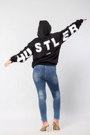 HUSTLER - BLACK - Oversized Hoodie