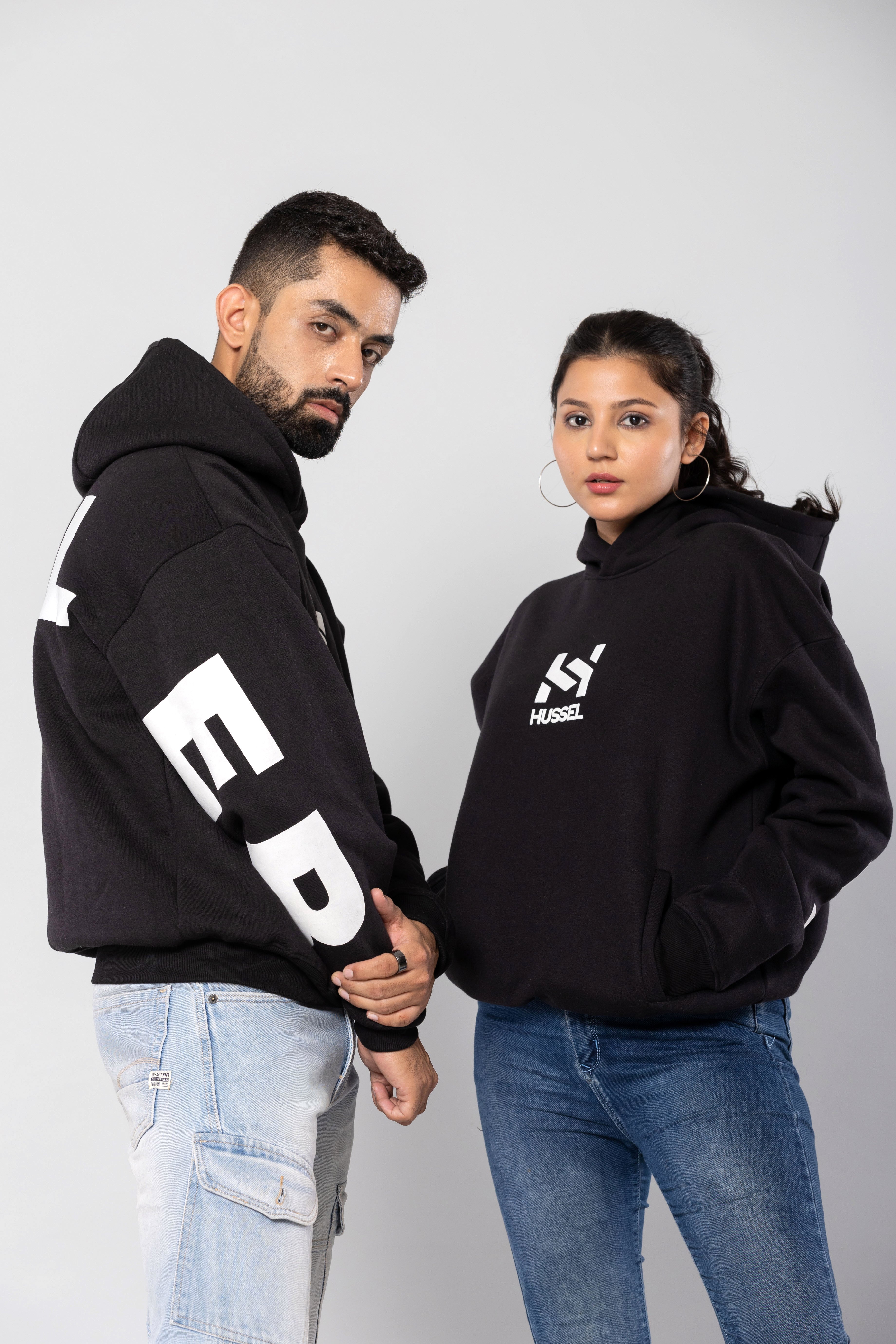 HUSTLER - BLACK - Oversized Hoodie