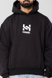 HUSTLER - BLACK - Oversized Hoodie