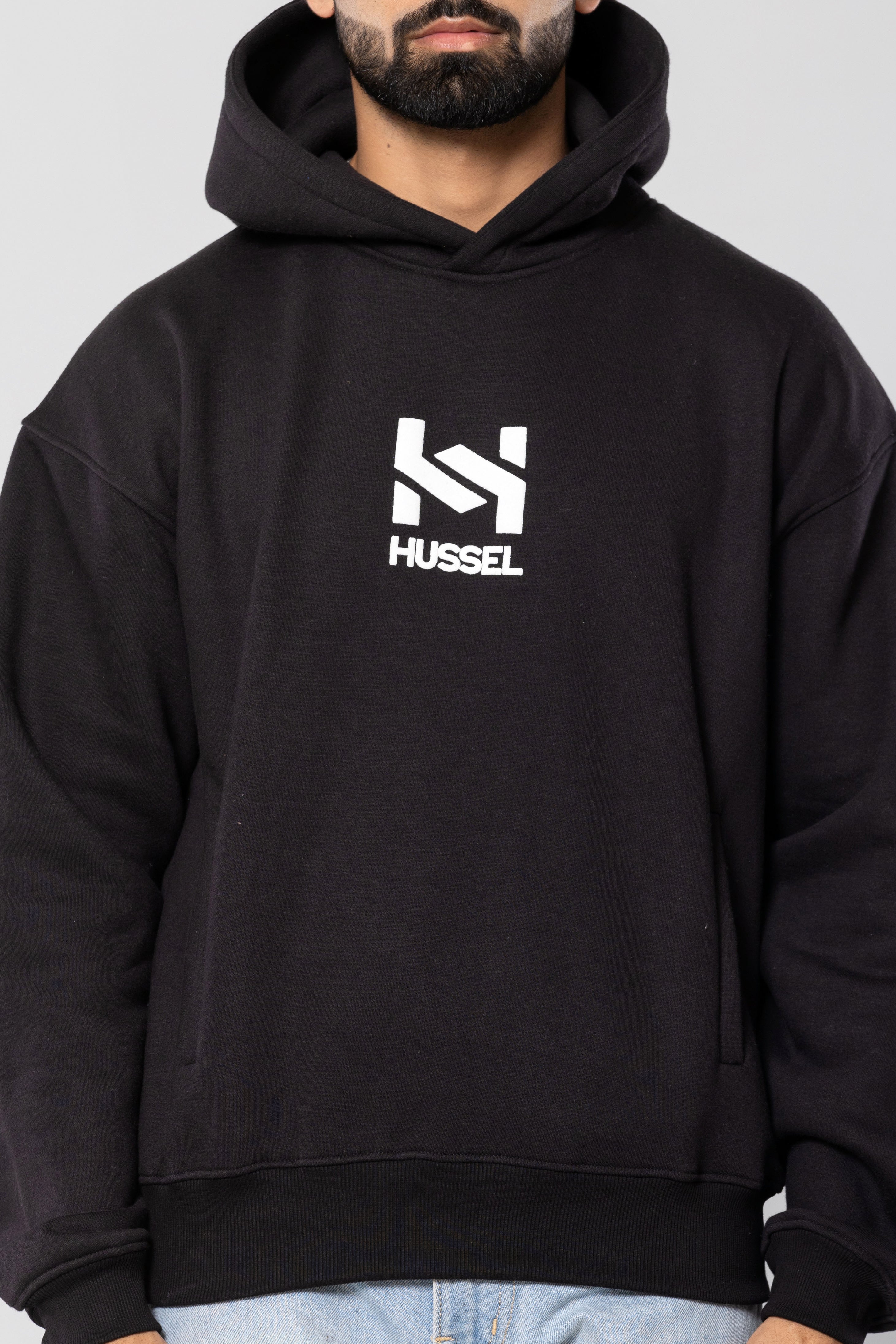 HUSTLER - BLACK - Oversized Hoodie