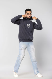 HUSTLER NEVER QUITS - DARK GREY - Comfort Fit Hoodie