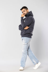 HUSTLER NEVER QUITS - DARK GREY - Comfort Fit Hoodie