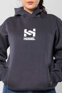 HUSTLER NEVER QUITS - DARK GREY - Comfort Fit Hoodie