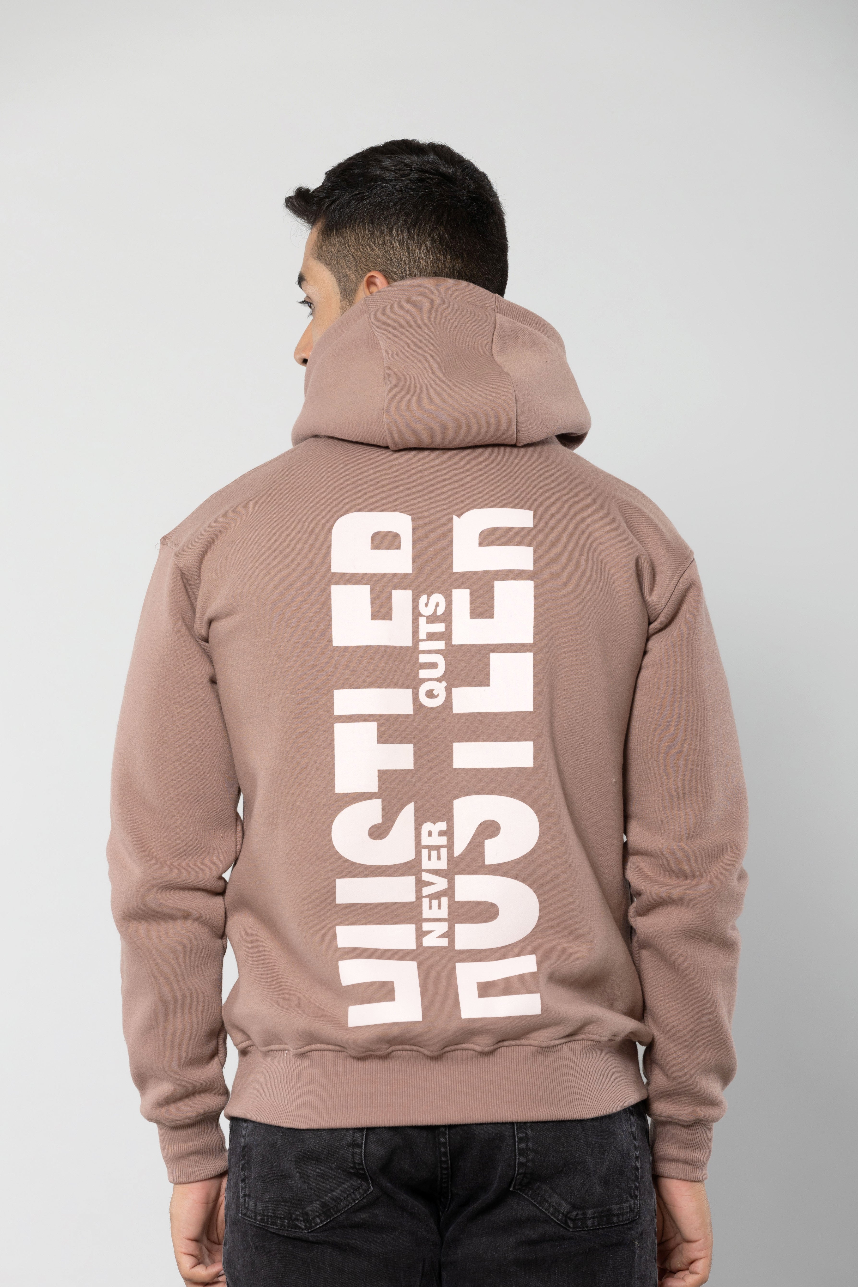 HUSTLER NEVER QUITS - MUSHROOM - Comfort Fit Hoodie