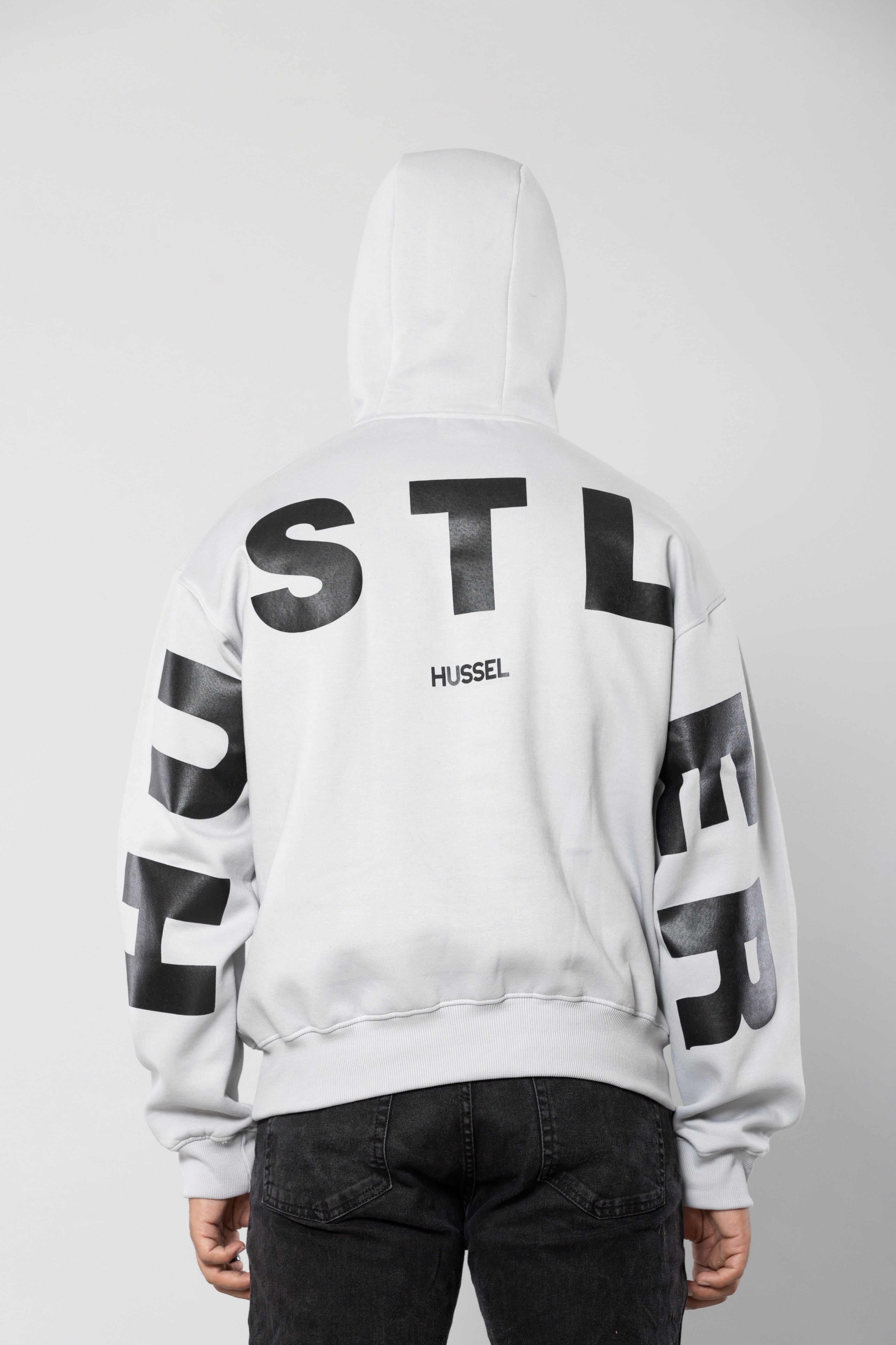 HUSTLER - LIGHT GREY - Oversized Hoodie