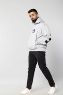 HUSTLER - LIGHT GREY - Oversized Hoodie