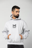 HUSTLER - LIGHT GREY - Oversized Hoodie
