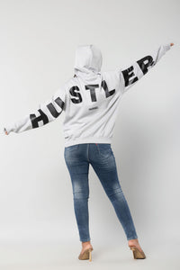 HUSTLER - LIGHT GREY - Oversized Hoodie