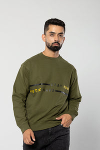 STAY HUMBLE HUSTLE HARD - MILITARY GREEN - Regular Fit Sweatshirt