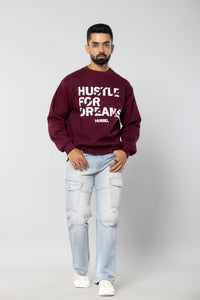 HUSTLE FOR DREAMS - WINE - Regular Fit Sweatshirt
