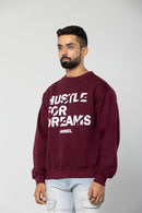 HUSTLE FOR DREAMS - WINE - Regular Fit Sweatshirt